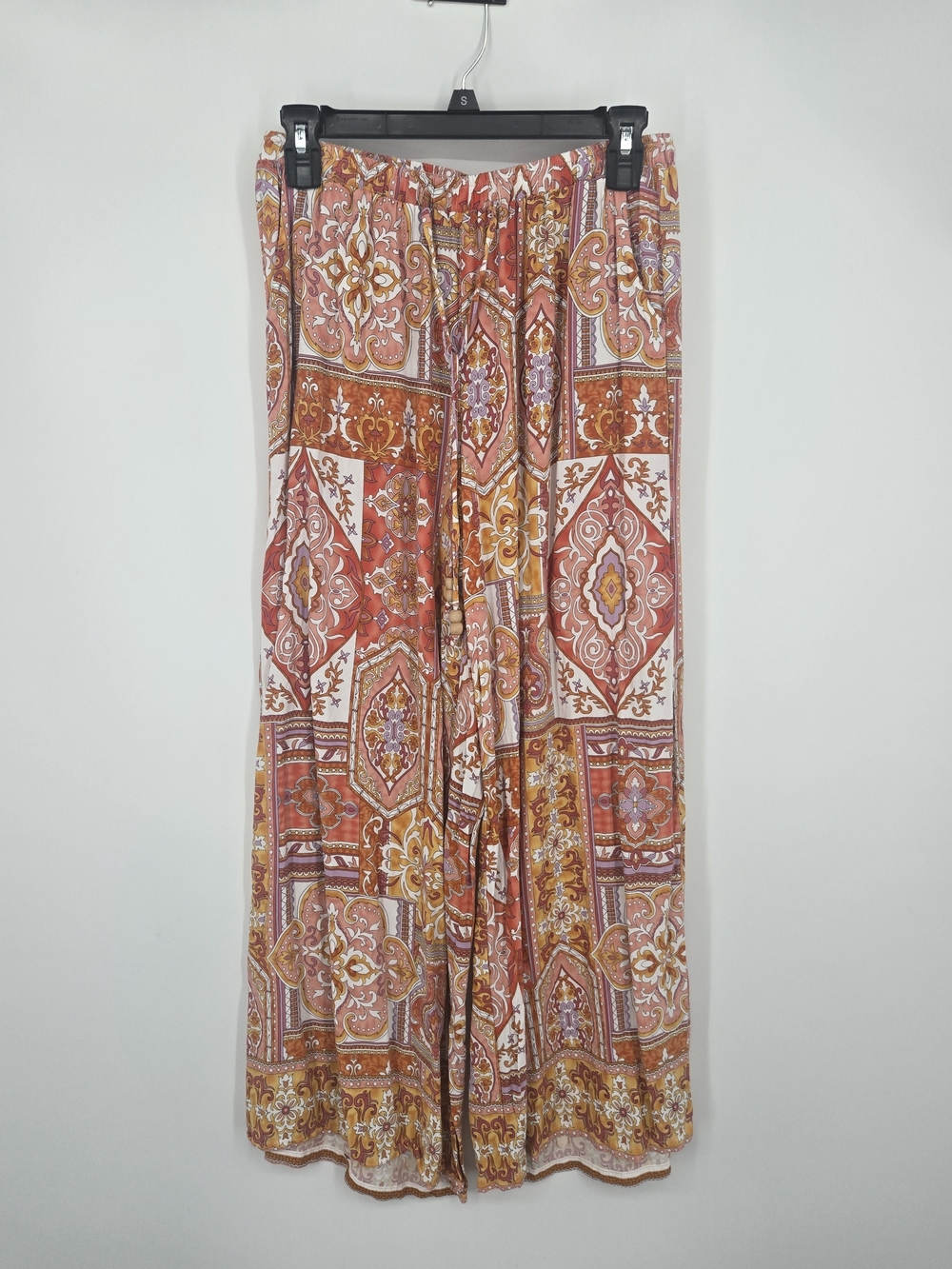 Haute Hippie Wide-Leg Printed Pants in Orange Cream Small (7302)